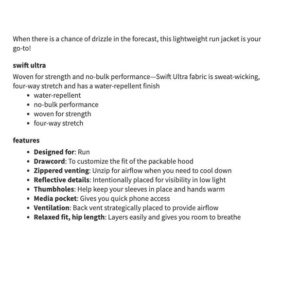 LULULEMON Gather Me Slightly Running Jacket Size 6 Blue Black Print Rain Hood - Picture 10 of 11